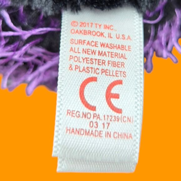 2017 Ty Beanie Boos Creeper 6" Halloween Black & Purple Spider Plush with Tags - Picture 8 of 8